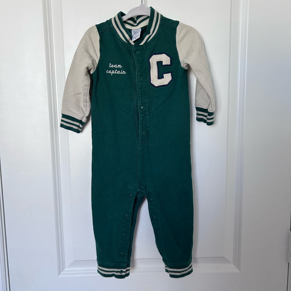 Carter's Green and Cream Team Captain Bodysuit